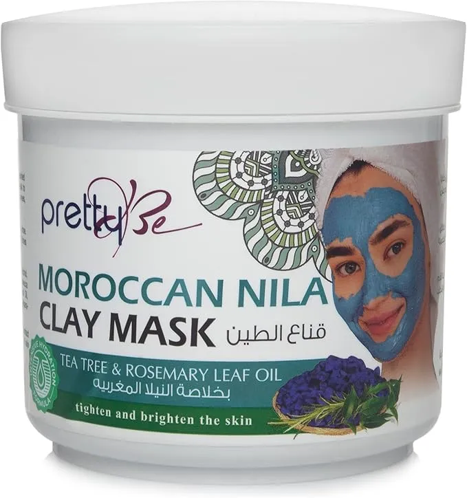 PrettyBE Moroccan Nila Clay Mask Tea Tree & Rosemary Leaf Oil 600ml